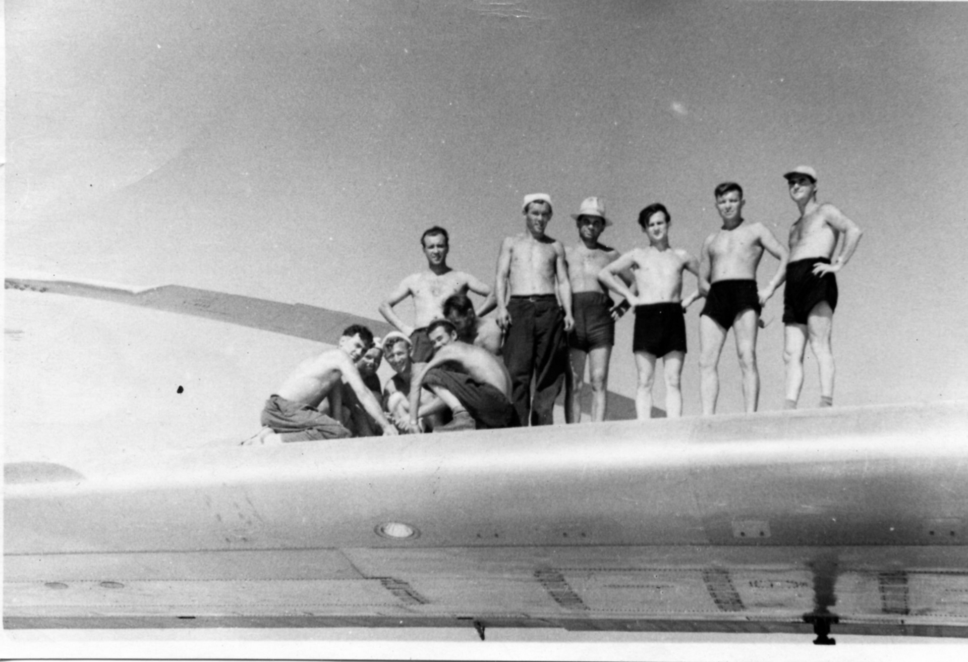 EXCLUSIVE: Ka-22 Vintokryl crew relaxing on aircraft wing Tashkent summer 1962 - Vadym Nikolaiev and Yuriy Garnaev from personal archive never published