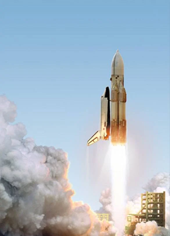 Energia-Buran space shuttle system during launch preparation