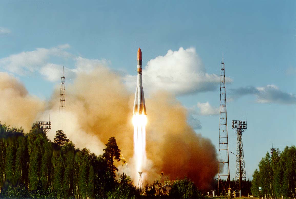 Molniya-M rocket launch vehicle for communications satellite deployment and orbital missions