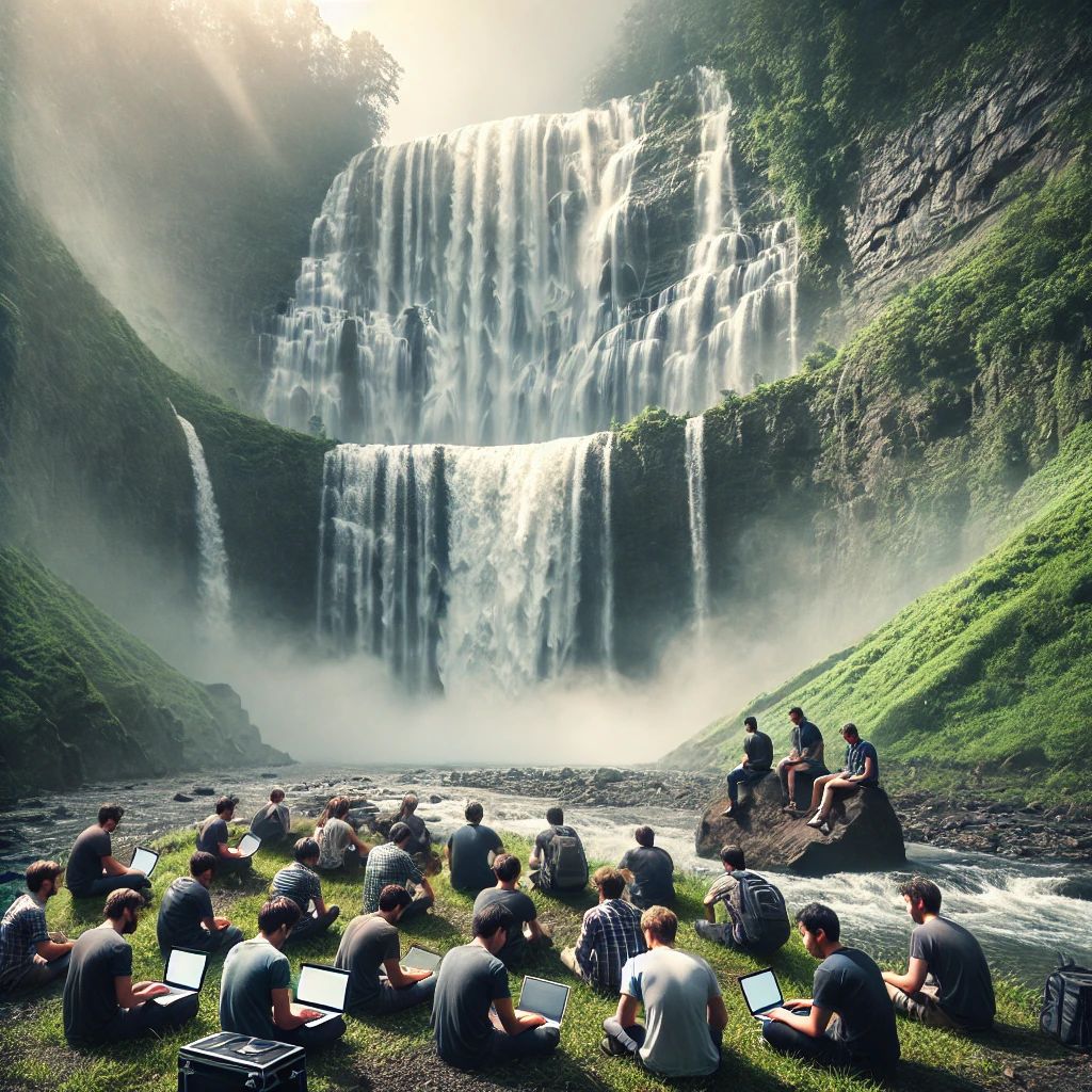 Waterfall development stages as a controlled sequence of engineering results