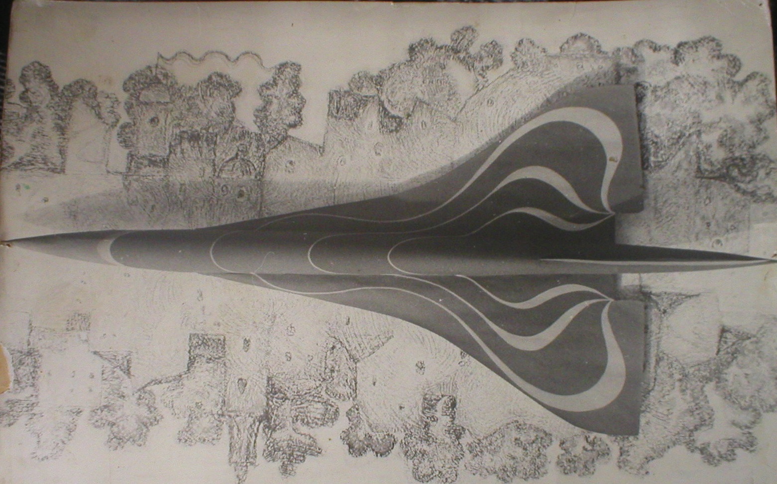 Aerodynamic model for high-speed passenger aircraft, side profile