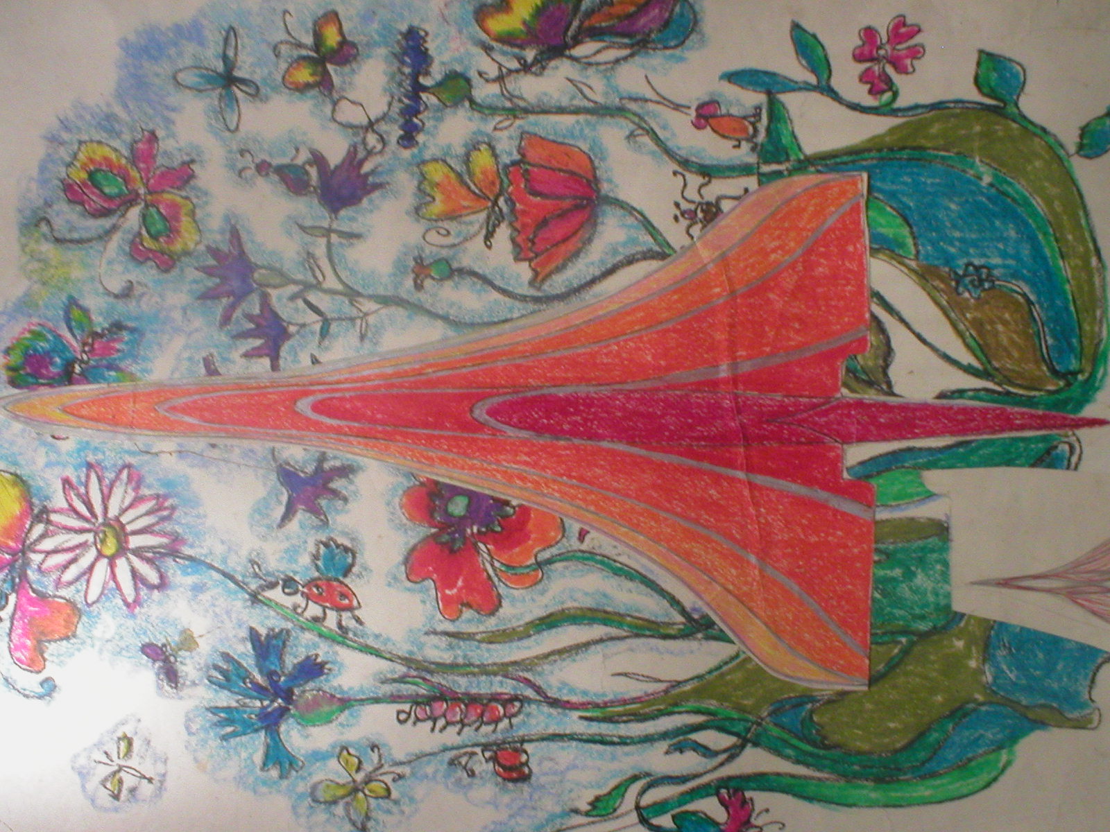 Concept sketch of a supersonic passenger jet, 1968 studio project
