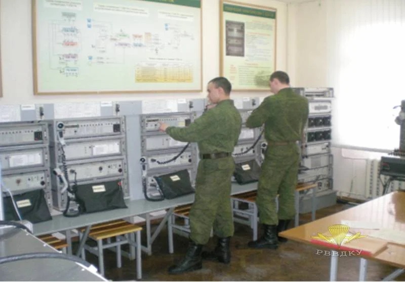 Russian signalmen operating T-230 Interier encryption equipment